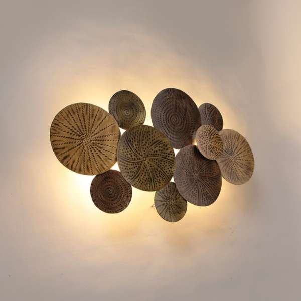 Art deco wandlamp antiek goud 93 cm 2-lichts - kelly