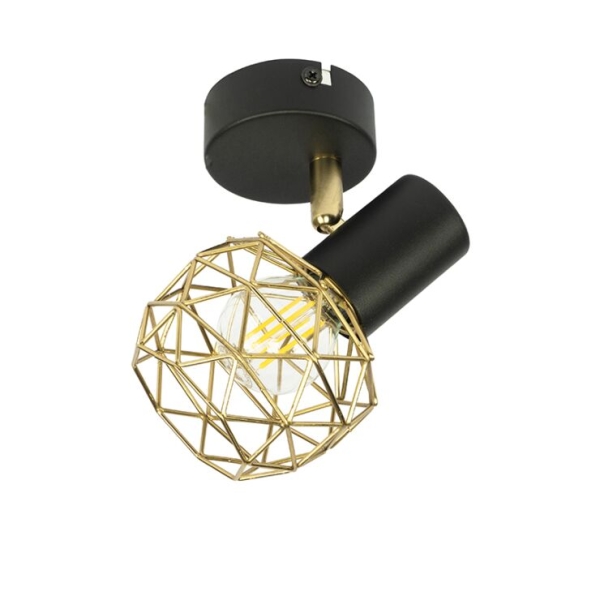 Design spot zwart met goud verstelbaar - mesh