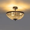 Klassieke plafondlamp brons en kristal 3-lichts - mondrian