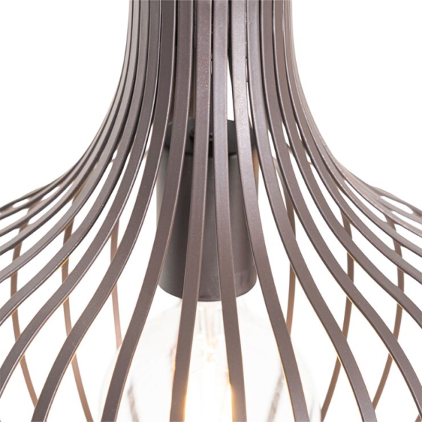 Moderne hanglamp bruin langwerpig 3-lichts - saffira