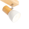 Plafondspot hout met wit verstelbaar 3-lichts - thorin
