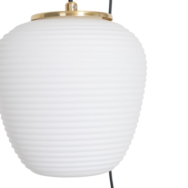 Smart design hanglamp goud met opaal glas incl. 3 wifi a60 - hero