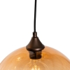 Art deco hanglamp brons met amber glas 8-lichts - sandra