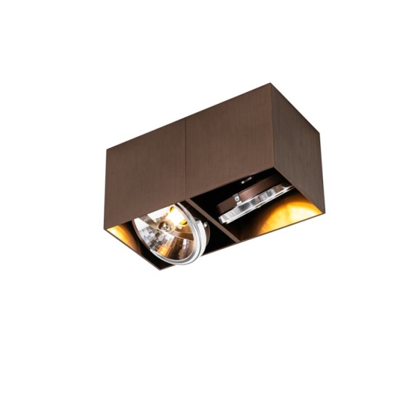 Design spot donkerbrons rechthoekig 2-lichts - box
