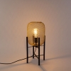Moderne zwart met gouden tafellamp - bliss mesh