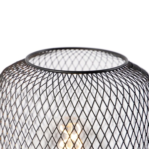 Moderne zwarte tafellamp - bliss mesh