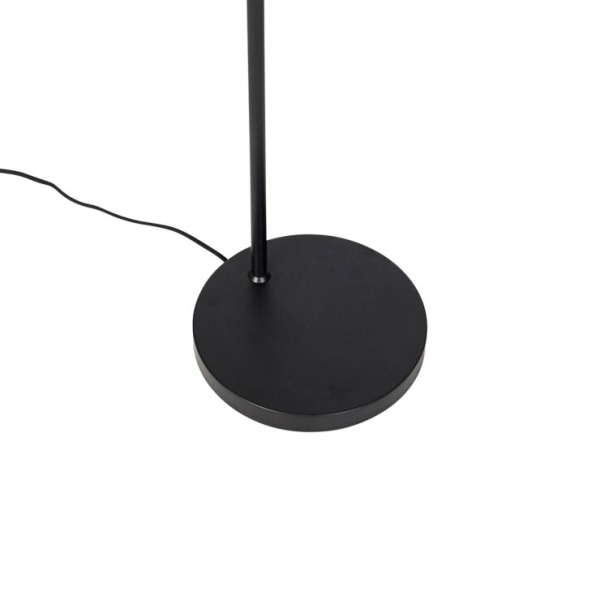 Smart vloerlamp zwart met goud en smoke glas incl. Wifi a60 - zuzanna