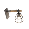 Smart wandlamp donkergrijs met hout verstelbaar incl. Wifi a60 - arthur