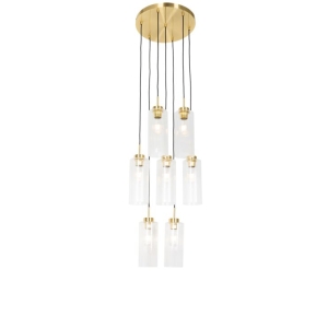 Art Deco hanglamp goud met glas 7-lichts - Laura