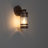 Buiten wandlamp roestbruin ip44 licht-donker sensor - ruben