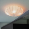 Design plafondlamp wit zijden 60 cm 5-lichts - plu