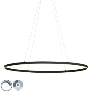 Design hanglamp zwart ovaal incl. LED 3-staps dimbaar - Ovallo