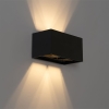 Moderne wandlamp zwart rechthoekig 2-lichts - edwin