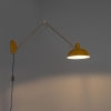 Retro wandlamp geel met brons - milou