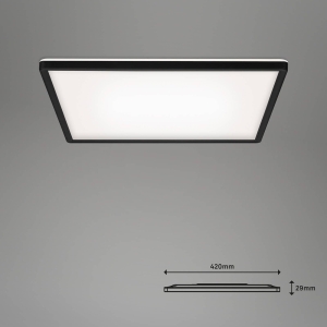 Briloner LED plafondlamp Slim zwart Dime CCT 42x42cm