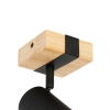 Moderne spot zwart met hout verstelbaar vierkant - jeana