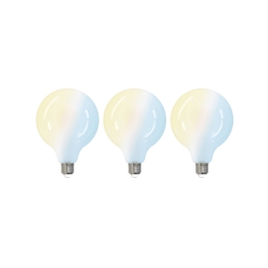 Prios Slimme LED lamp 3st E27 G125 7W CCT mat Tuya