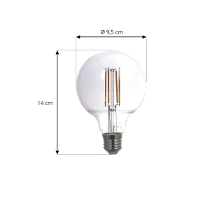 Prios Smart LED globe lamp E27 rookgrijs 4.9W Tuya WLAN