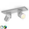 Philips hue argenta led-spot 2-lamps aluminium