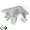 Philips Hue Argenta LED spot 4-lamps aluminium