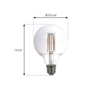 Prios Smart LED globe lamp set van 2 E27 rookgrijs 4.9W Tuya