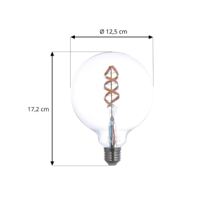 Prios Smart LED Filament set van 2 E27 G125 4W RGBW helder Tuya