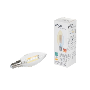 Prios Slimme kaarslamp set van 2 E14 4.2W CCT helder Tuya