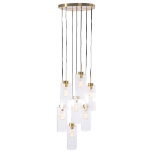 Art Deco hanglamp goud met glas 7-lichts - Laura