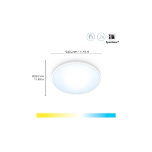 WiZ SuperSlim LED plafondlamp CCT Ø29cm wit