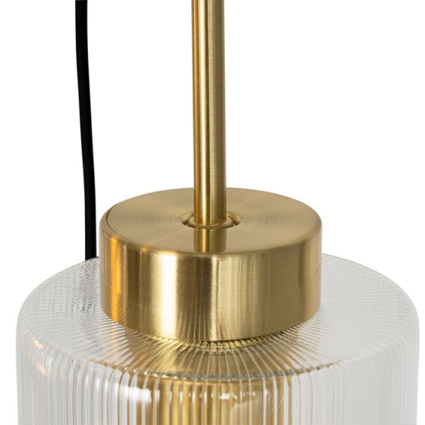 Art deco hanglamp goud met glas 7-lichts - laura