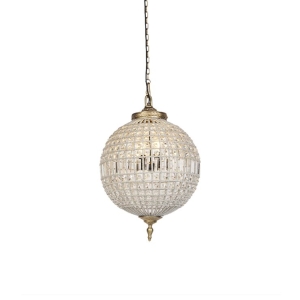 Art Deco hanglamp kristal 50cm goud - Kasbah
