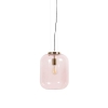 Art deco hanglamp messing met roze glas bliss 14