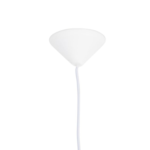 Art deco hanglamp wit met koperen kap 50 cm - pendel