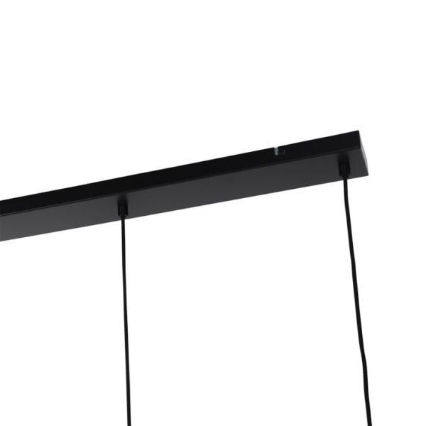 Art deco hanglamp zwart met smoke glas 4-lichts - laura