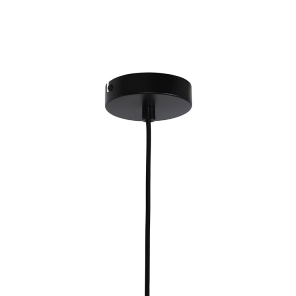 Art deco hanglamp zwart met smoke glas - laura