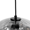 Art deco hanglamp zwart met smoke glas rond 3-lichts - ayesha