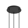 Art deco hanglamp zwart met smoke glas rond 3-lichts - vidro