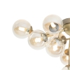 Art deco plafondlamp brons met amber glas 12-lichts - bianca
