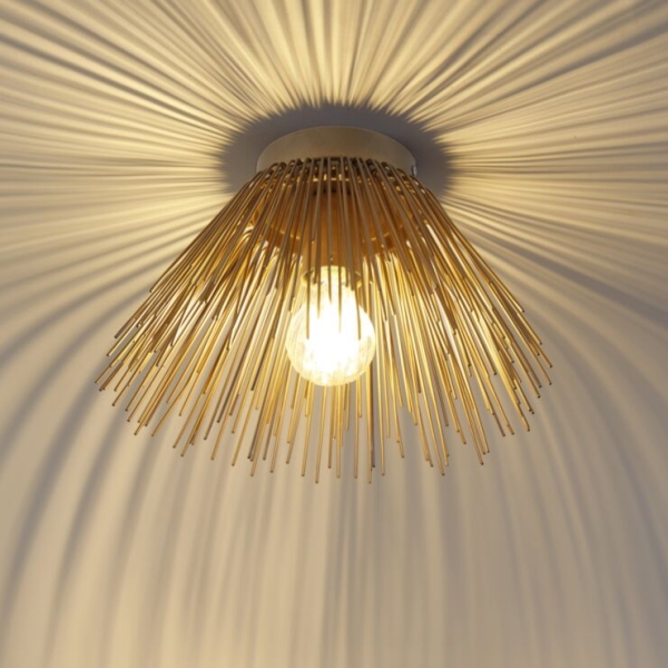 Art deco plafondlamp goud - broom