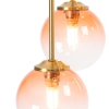 Art deco plafondlamp goud met roze glas 9-lichts - athens
