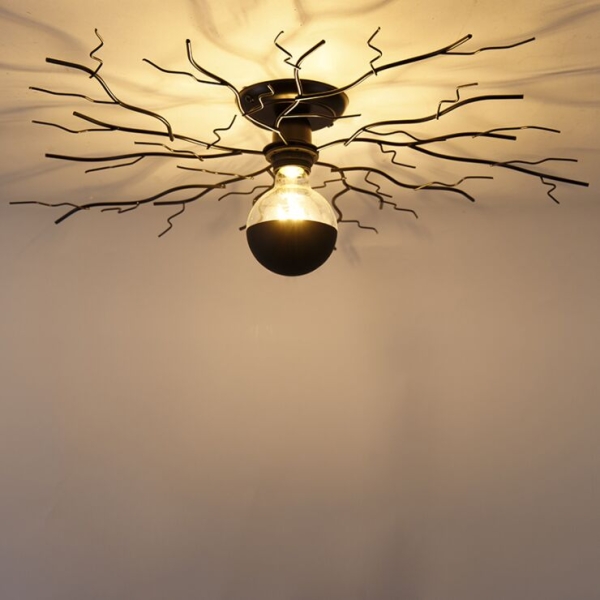 Art deco plafondlamp zwart 50 cm - ramuri
