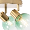 Art deco plafondspot goud met groen glas 3-lichts - vidro