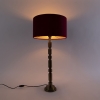 Art deco tafellamp brons 35 cm velours kap rood - torre