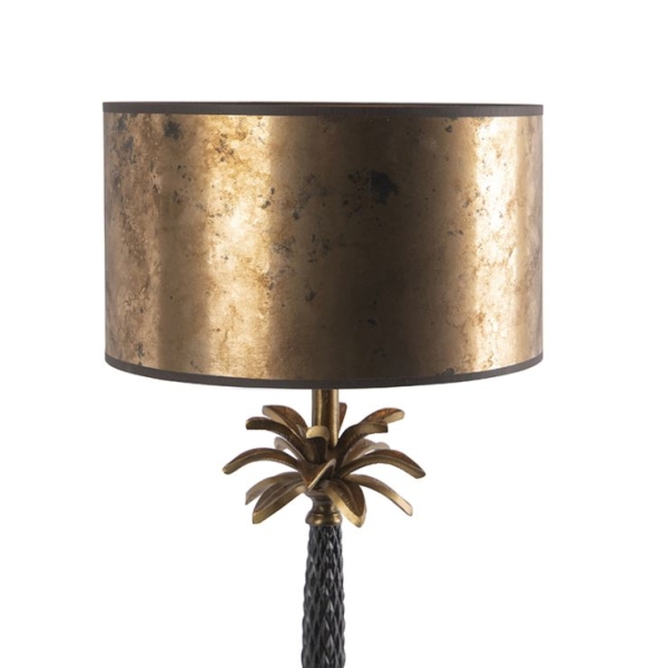 Art deco tafellamp brons met bronzen kap 35 cm - areka