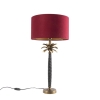 Art deco tafellamp brons met velours rode kap 35 cm - areka