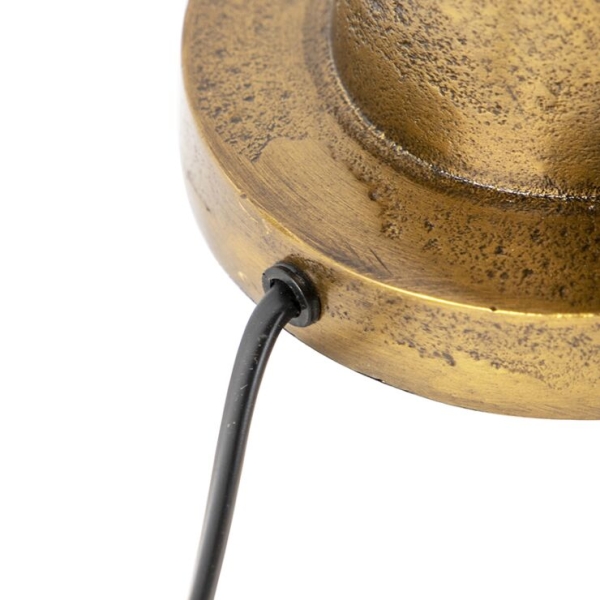 Art deco tafellamp brons velours kap rood 35 cm - pisos