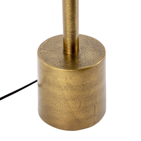 Art deco tafellamp brons velours kap rood 50 cm - diverso