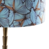 Art deco tafellamp brons velours kap vlinder dessin 35 cm - pisos