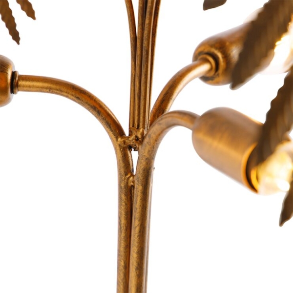 Art deco tafellamp goud 3-lichts - botanica