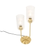 Art deco tafellamp goud met glas 2-lichts - laura